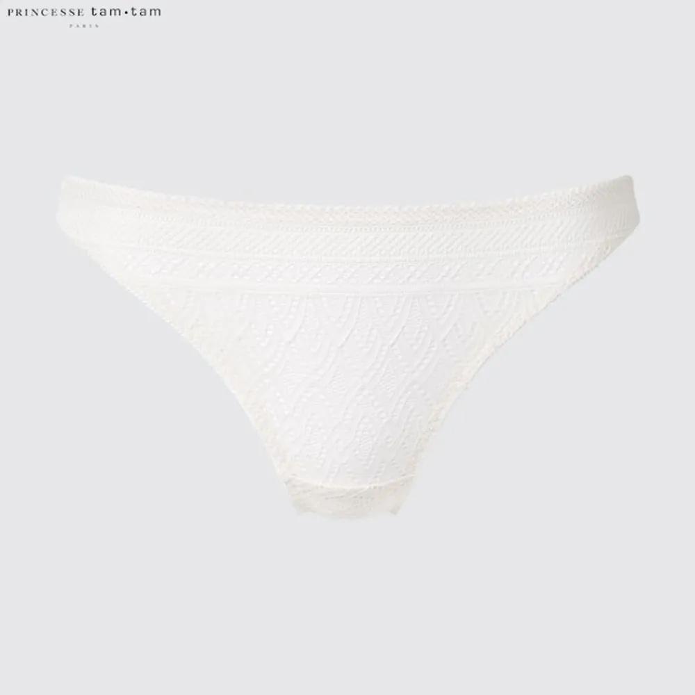 Bhs & Unterwäsche*UNIQLO Slip Mit Spitze Grauweis