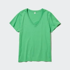 T-Shirts & Oberteile*UNIQLO 100 % Supima Baumwolle T-Shirt Mit V-Ausschnitt