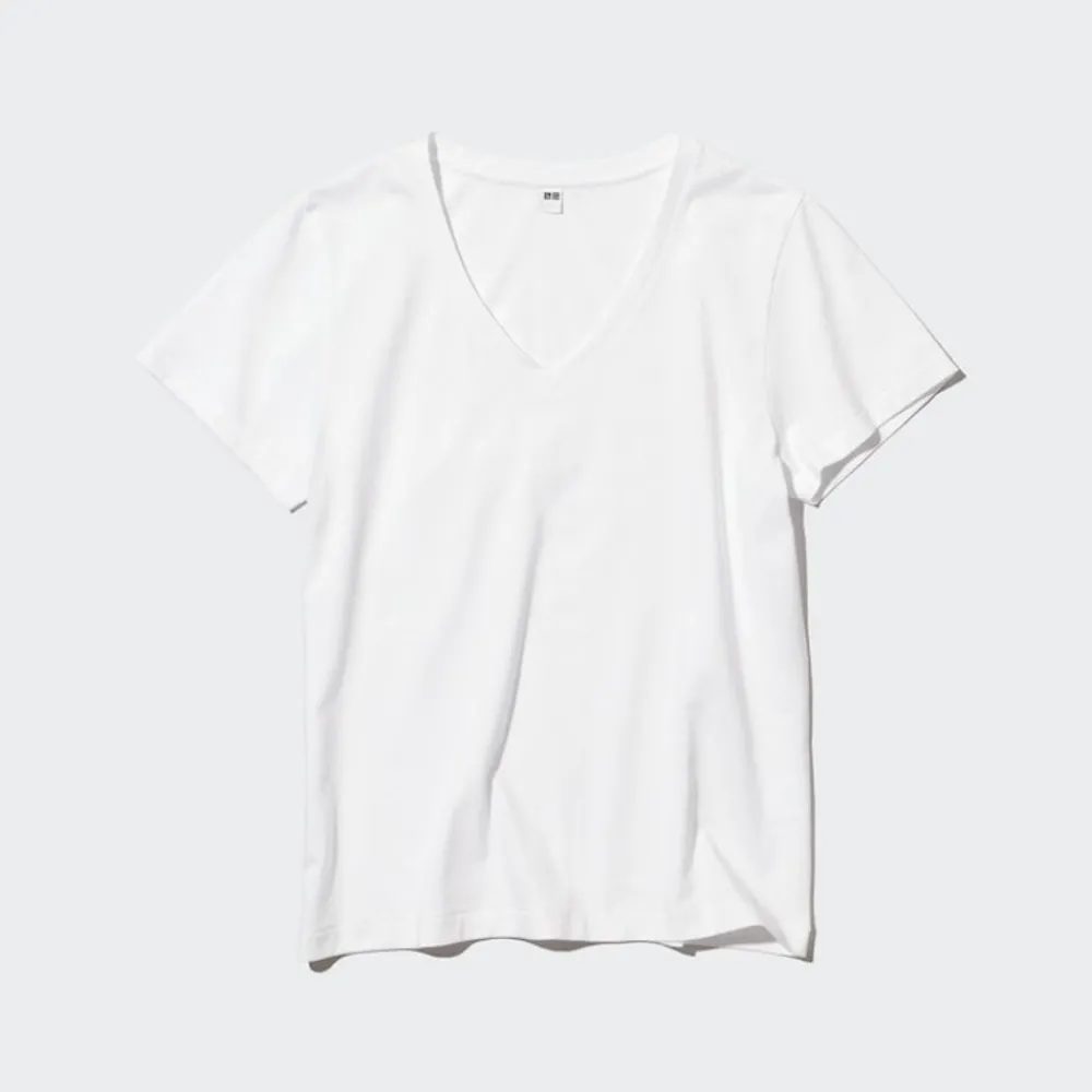 T-Shirts & Oberteile*UNIQLO 100 % Supima Baumwolle T-Shirt Mit V-Ausschnitt