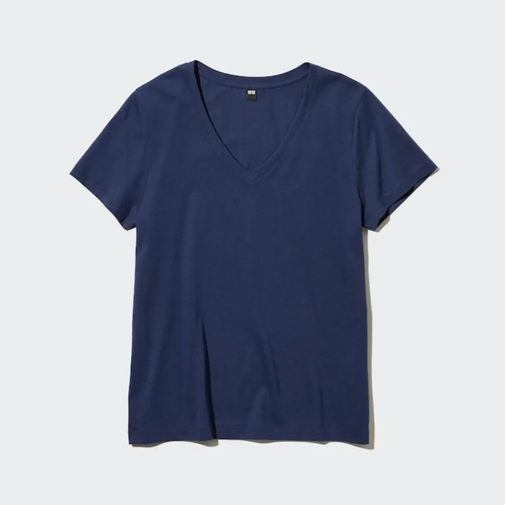 T-Shirts & Oberteile*UNIQLO 100 % Supima Baumwolle T-Shirt Mit V-Ausschnitt