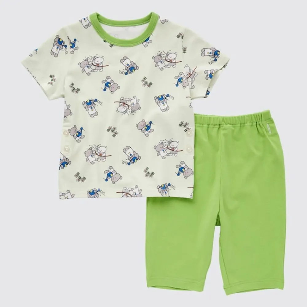 Pyjamas*UNIQLO The Picture Book Collection Ut Bedruckter Dry Kurzarm Pyjama Grun