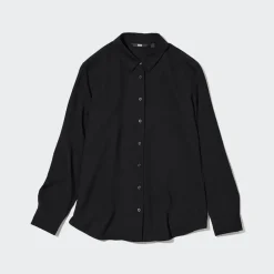 Hemden & Blusen*UNIQLO Viskose Bluse Schwarz